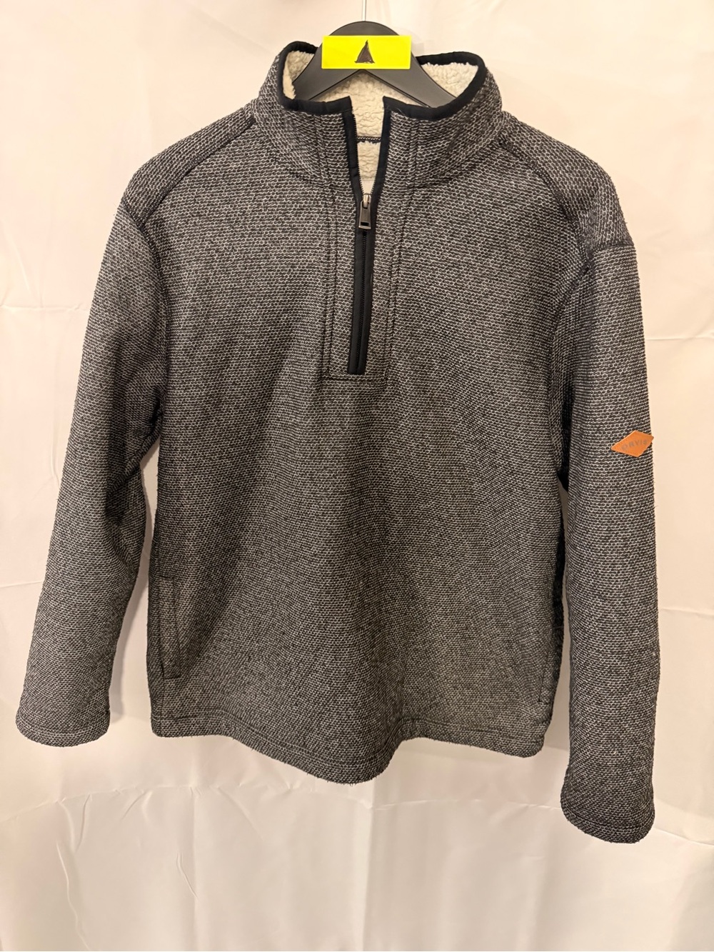 Mens Orvis Fleece Lined Quarter Zip Pullover Shirt